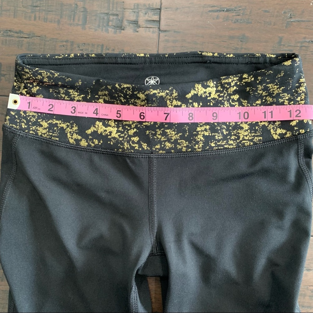 Gaiam Black Leggings with Gold Accent and Mesh Panels - Picture 9 of 10